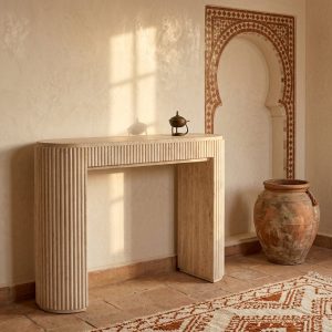 Console Olivier en travertin naturel