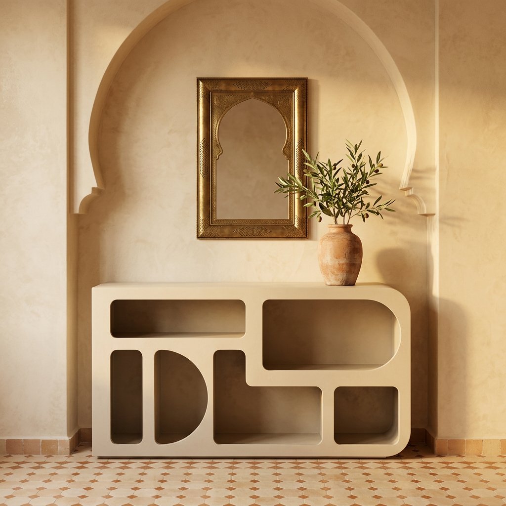 Console Riyad II en béton ciré