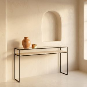 Console Atlas 41 en travertin naturel