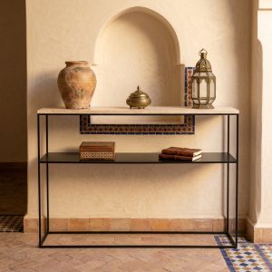 Console Atlas 145 en travertin naturel