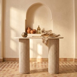 Console Atlas 158 en travertin naturel