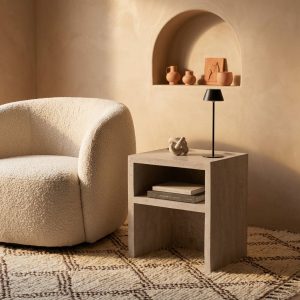 Table d'appoint Targa en travertin naturel
