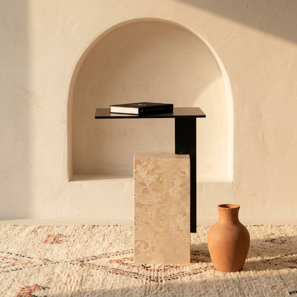 Table d'appoint Patios en travertin naturel