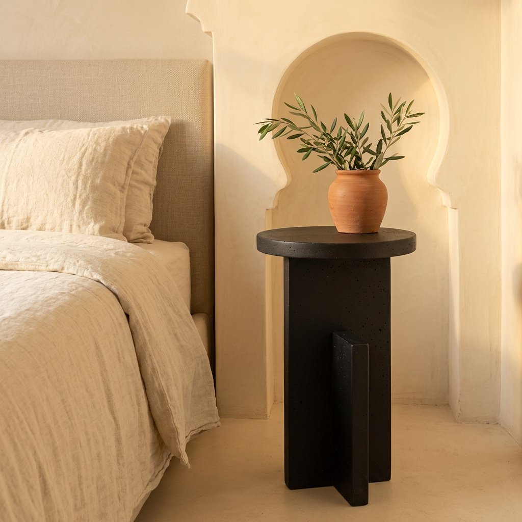 Table d'appoint Andalous II en travertin naturel