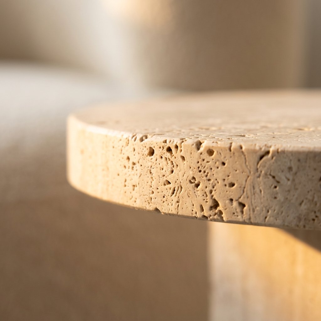 Table d'appoint Atlas 61 en travertin naturel – Image 3