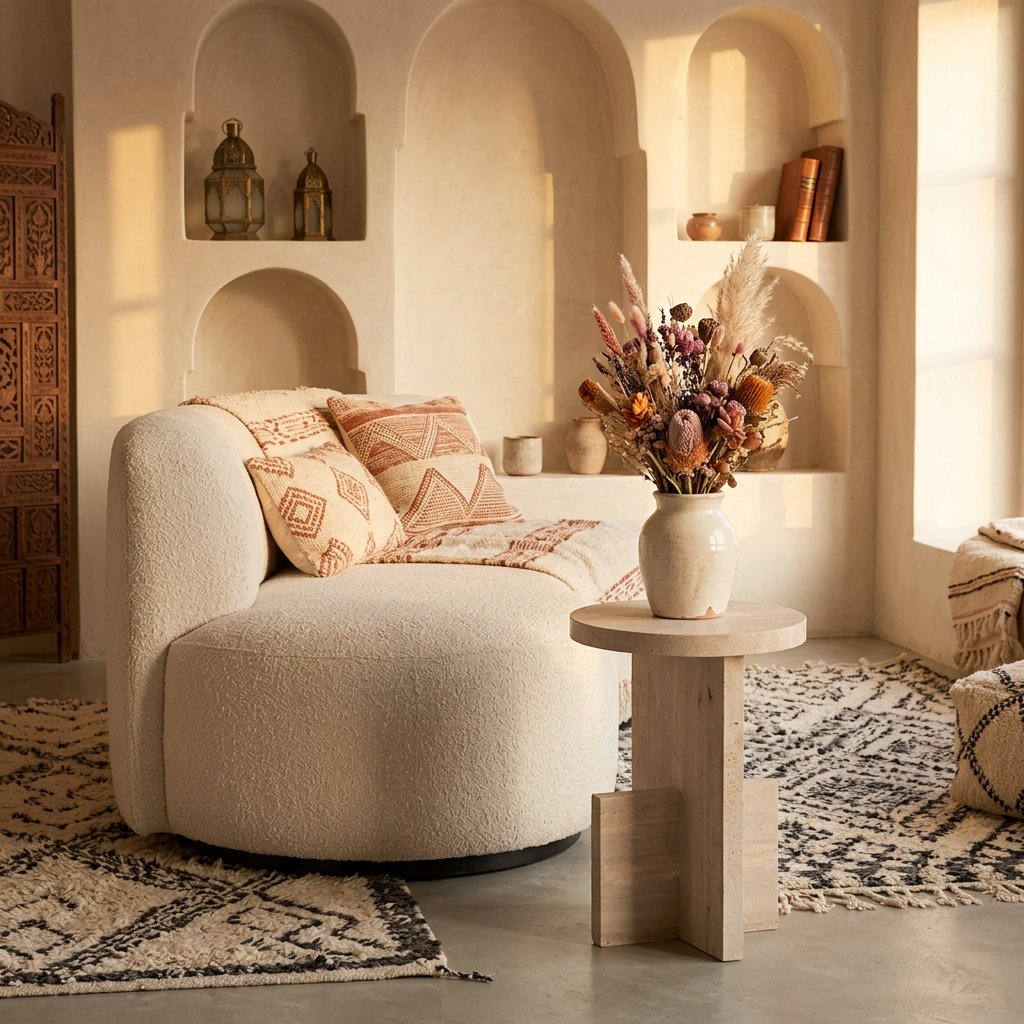 Table d'appoint Atlas 61 en travertin naturel – Image 2