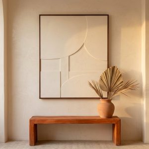 Tableau Ocre en bois massif — 100 x 130 cm