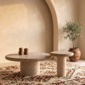 Table basse Imlil en travertin naturel