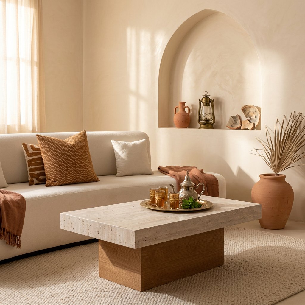 Table basse Maalem en travertin naturel – Image 2
