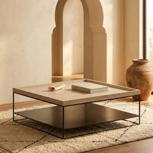 Table basse Dar Diafa en travertin naturel