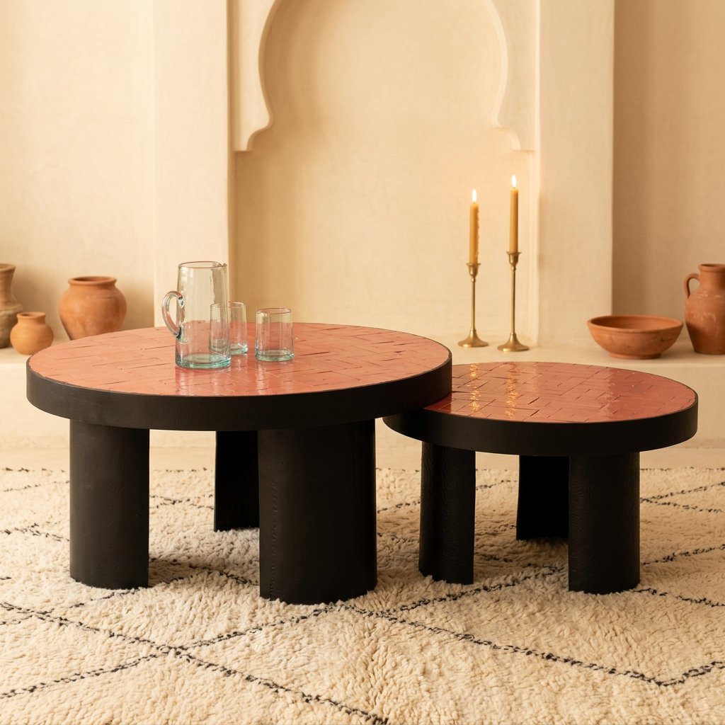 Table basse Musc en zellige artisanal