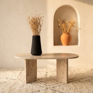 Table basse Atlas 3 en travertin naturel