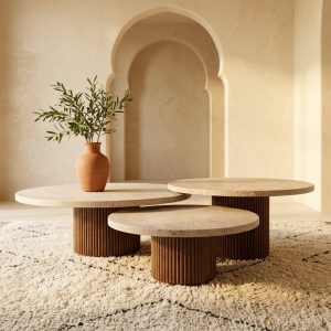 Table basse Atlas 21 en travertin naturel