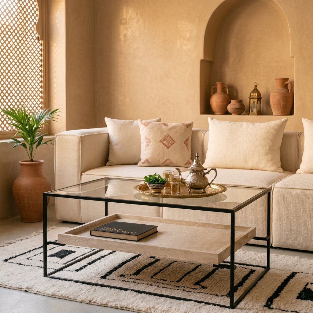 Table basse Atlas 28 en travertin naturel – Image 2
