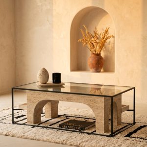 Table basse Atlas 29 en travertin naturel