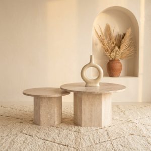 Table basse Atlas 58 en travertin naturel