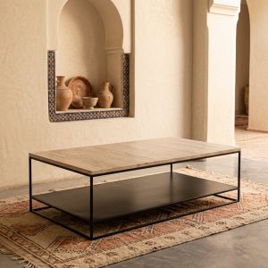 Table basse Atlas 96 en travertin naturel