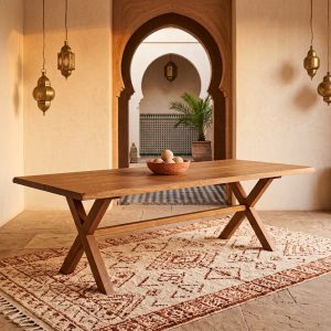 Table à manger Koutoubia II en chêne massif