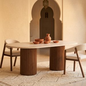 Table à manger Atlas 31 en travertin naturel