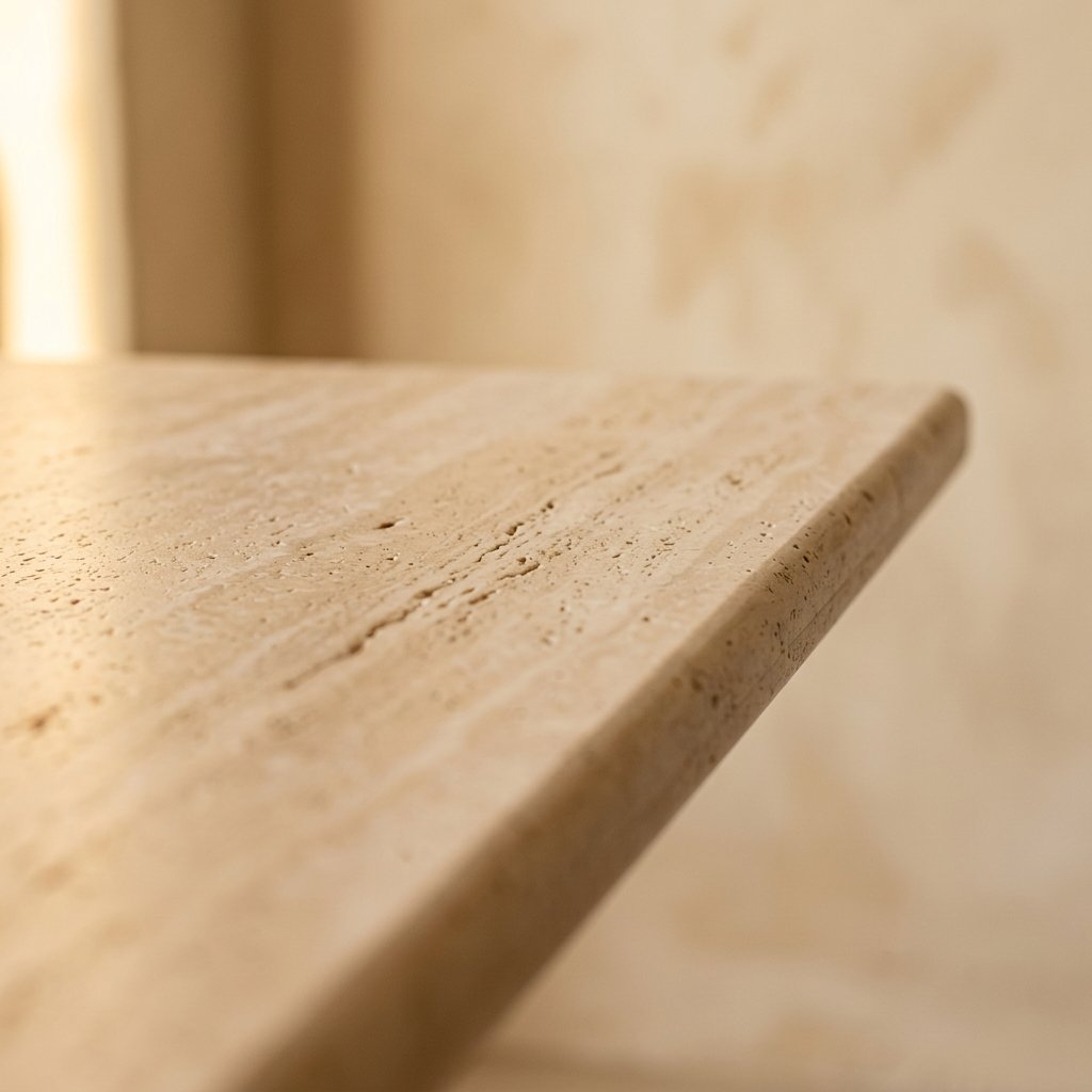 Table à manger Atlas 91 en travertin naturel – Image 3